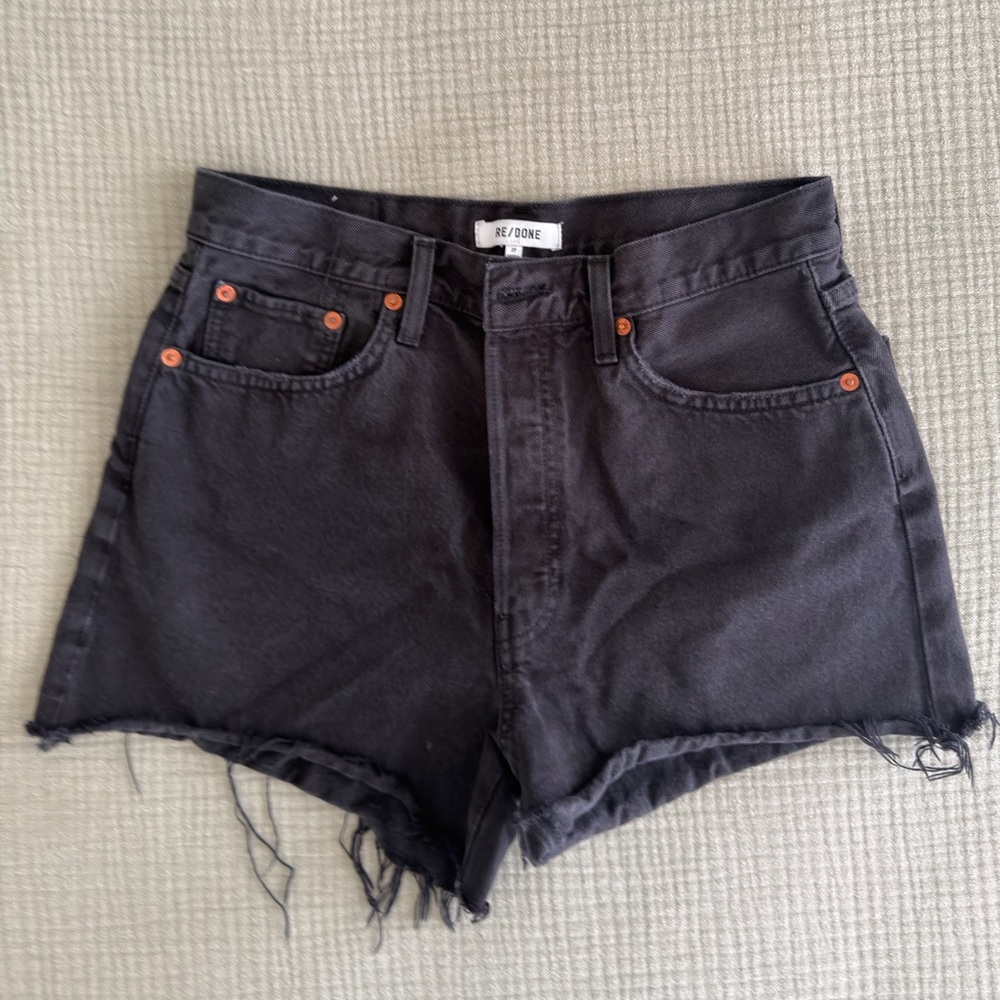 RE/DONE black high rise 70’s shorts